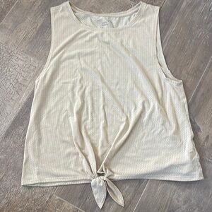 GAP Cream Tie Front Muscle Tee